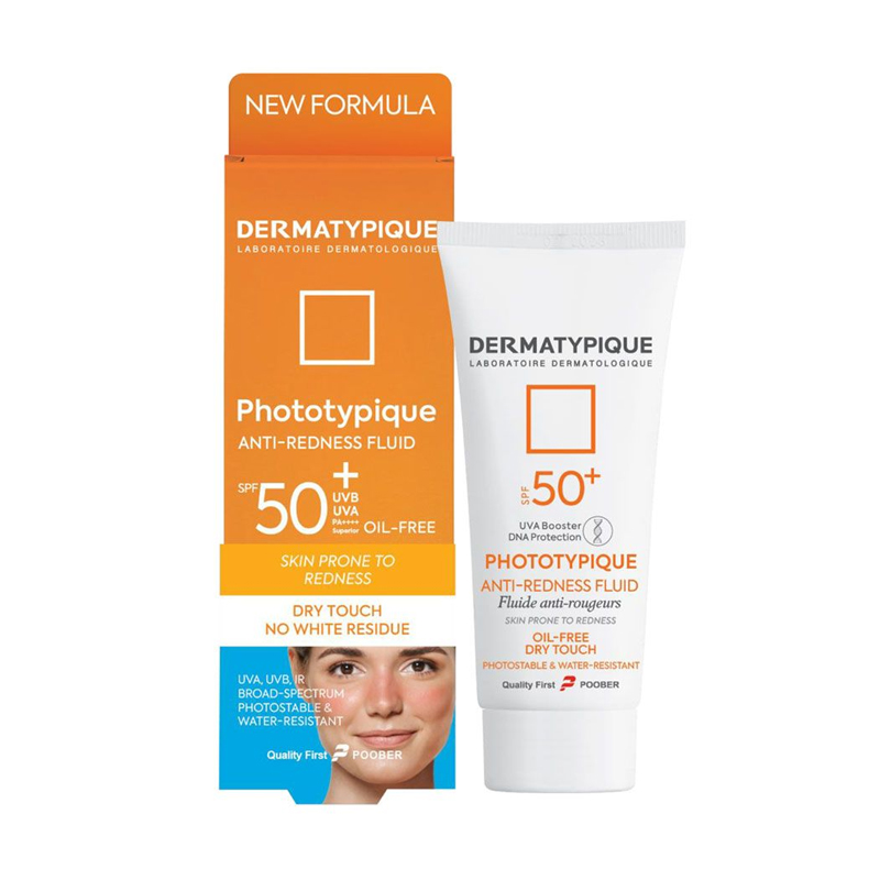 فلوئید ضد آفتاب +SPF50 مناسب پوست قرمز و حساس فتوتیپیک درماتیپیک (بدون رنگ)