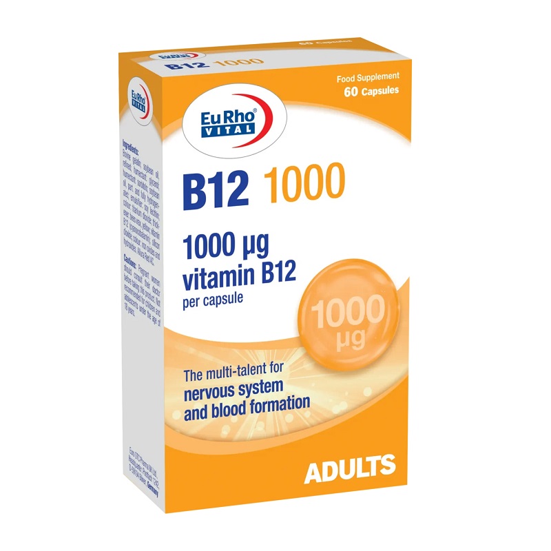 کپسول ژلاتینی ویتامین 12ب 1000 میکروگرم یوروویتال (60 عددی)