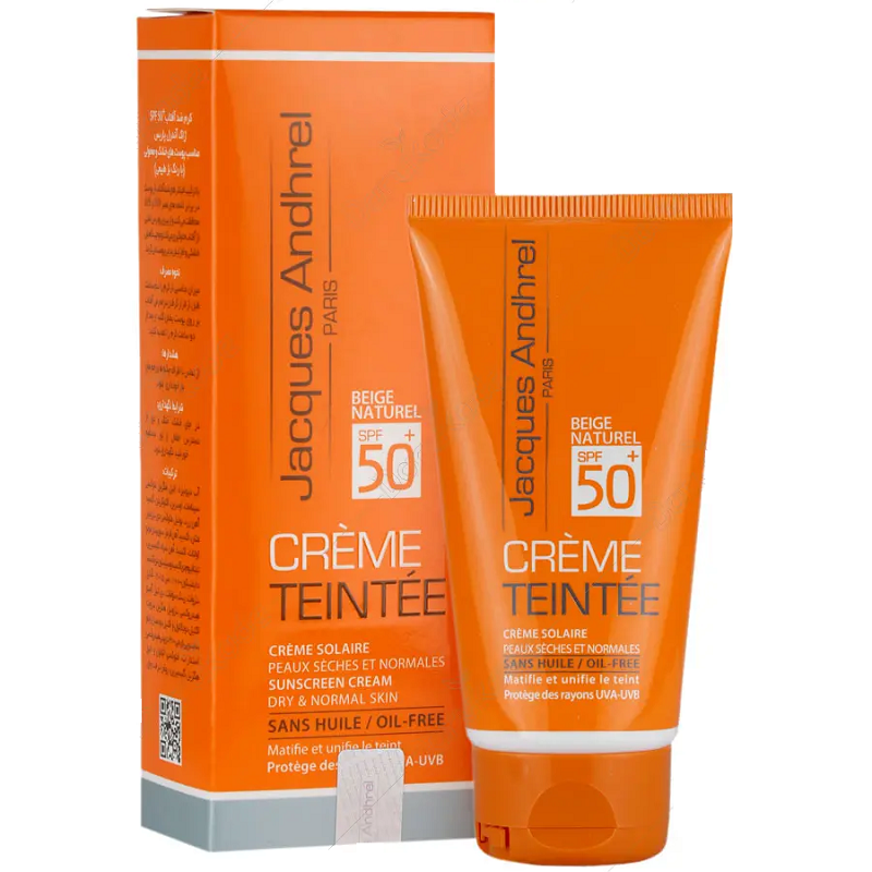 کرم ضد آفتاب +SPF50 مناسب پوست خشک و معمولی ژاک آندرل پاریس (بژ طبیعی) 