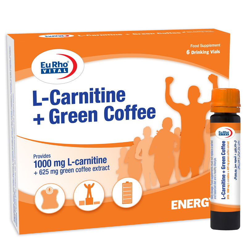 ویال خوراکی ال کارنیتین و قهوه سبز یوروویتال (6 عددی)